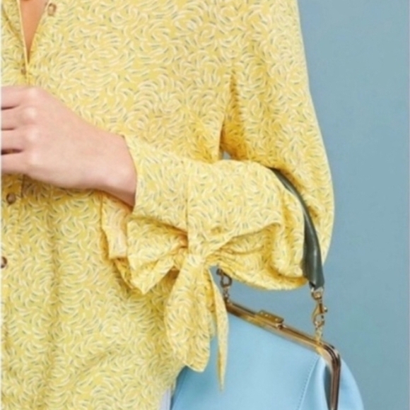 Maeve By Anthropology Lemon Button-Down Shirt Sz4 Gentle Used - Picture 2 of 8
